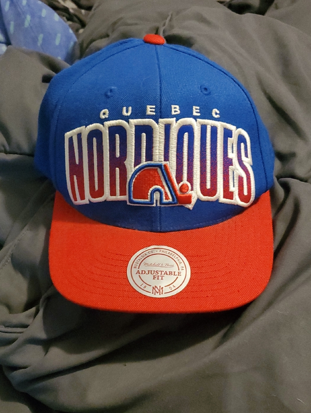 Mitchell & Ness Quebec Nordiques Vintage Hockey Snapback Hat.. 🏒